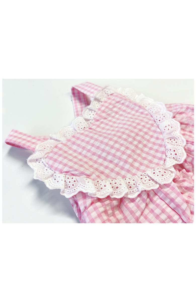 Seersucker Heart Romper, Alternate, color, PINK/ WHITE