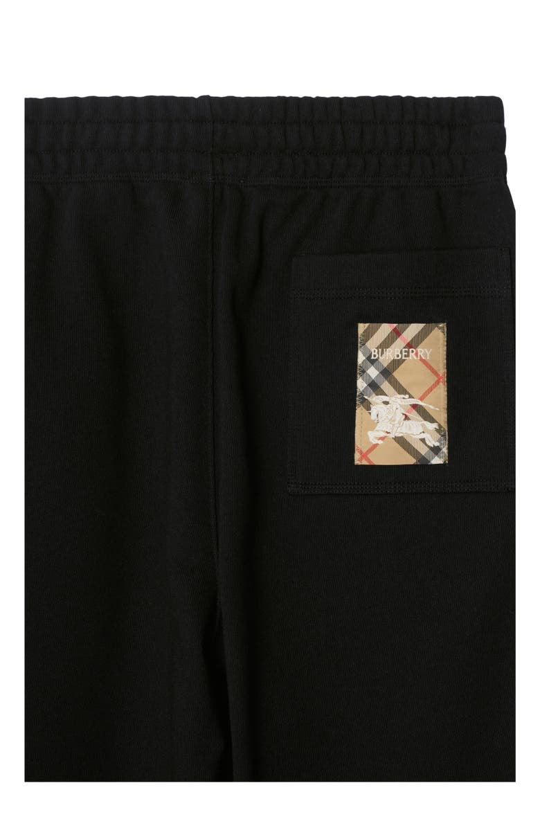 Burberry Check Label Cotton Jogging Pants, Alternate, color, Black