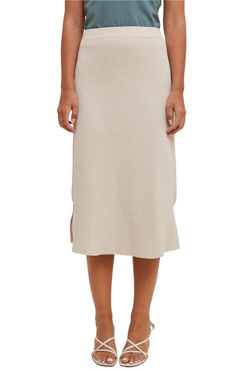 Rib Knit Midi Skirt
