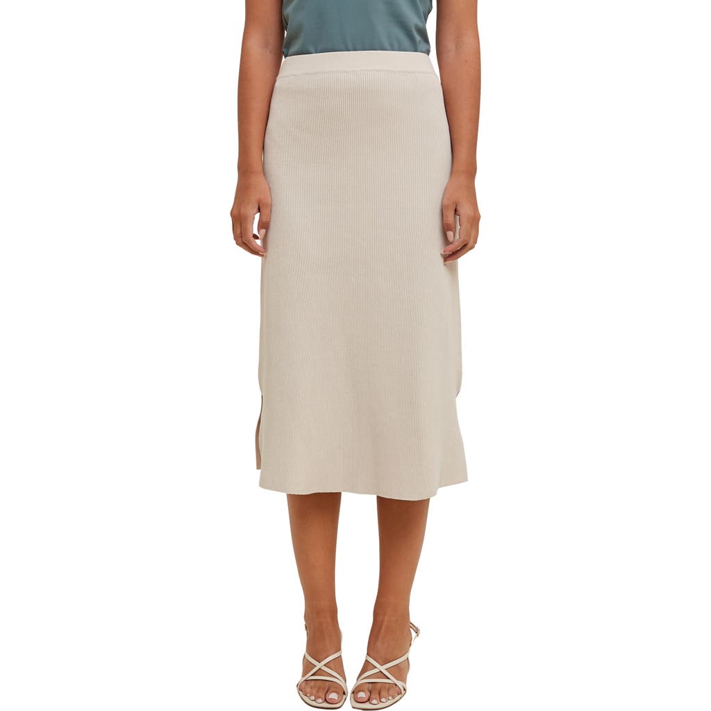 Wishlist Rib Knit Midi Skirt In Gold