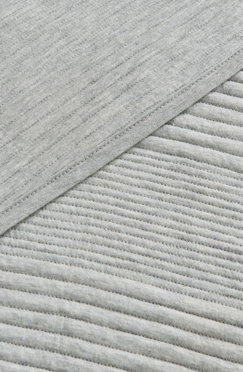 Woven & Weft Channel Stitch Jersey Quilt Set, Alternate, color, Heathered Light Grey