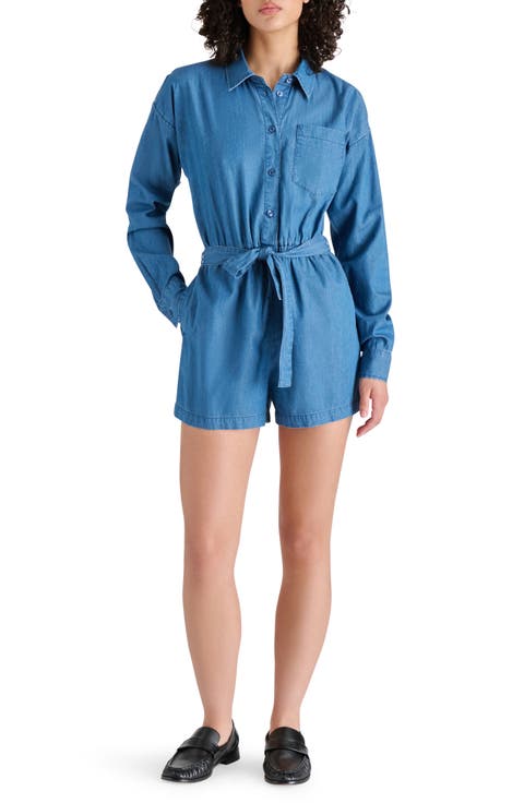 Long Sleeve Chambray Romper
