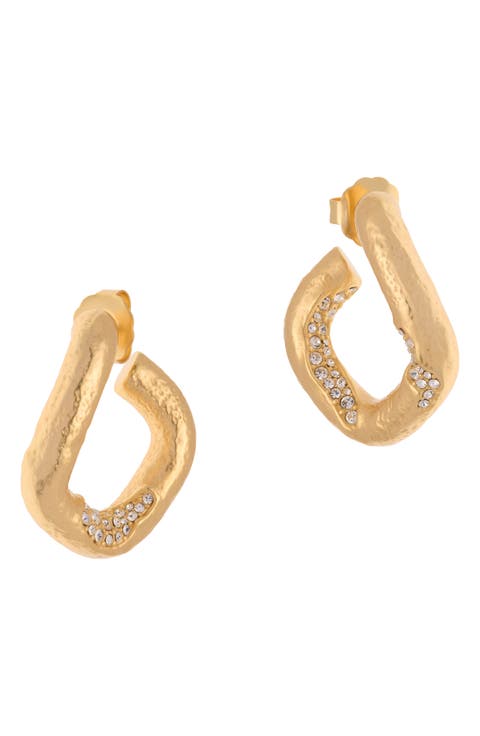 Fatima Crystal Frost Hoop Earrings