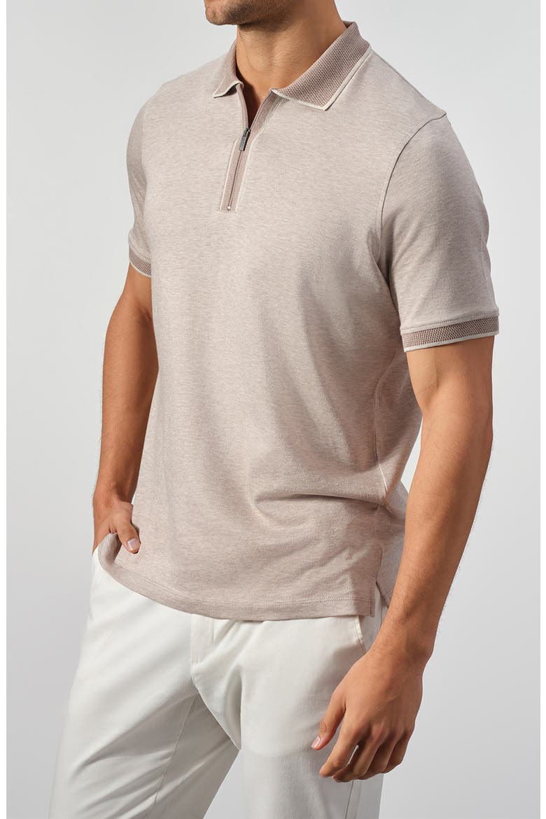 Quarter Zip Knit Polo, Alternate, color, OAT