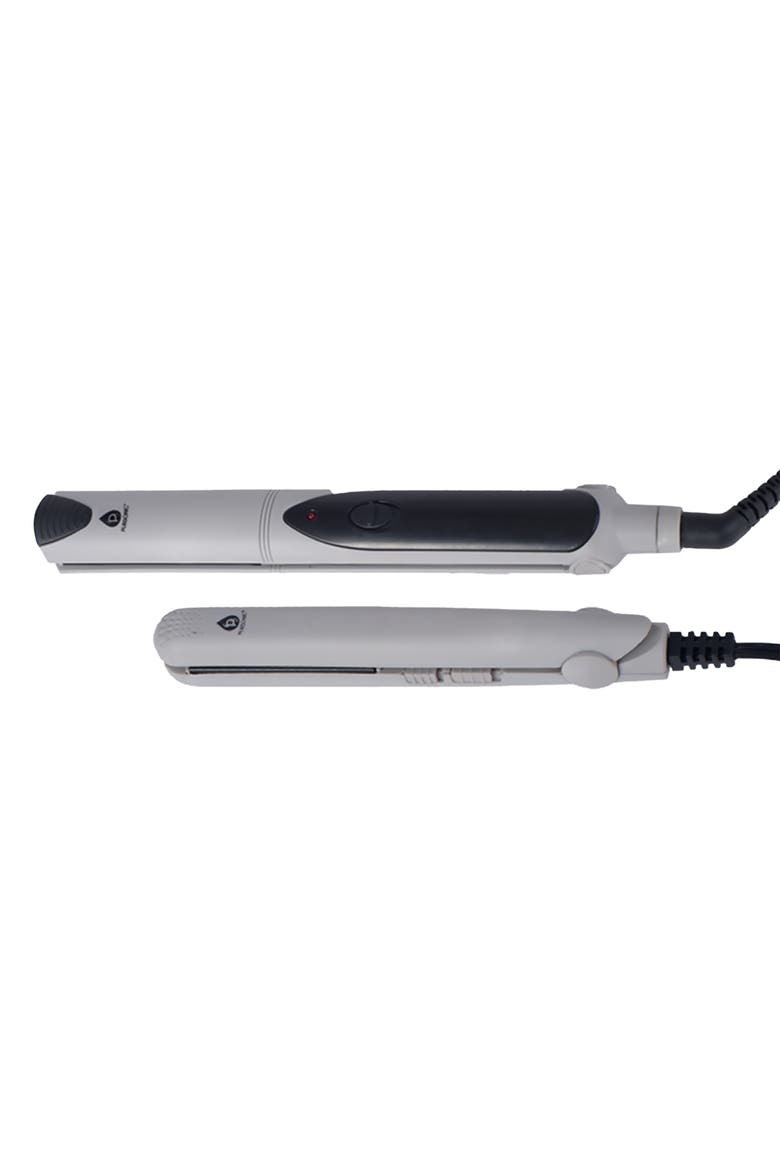 Flat Iron with A Free Travel Straightener, Alternate, color, Grey