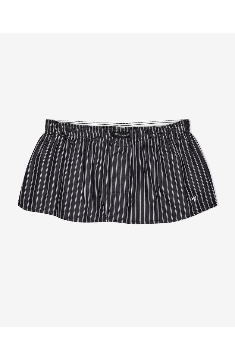 Hommegirls Mini Boxer Skirt / Bandeau Top, Alternate, color, Black Stripe