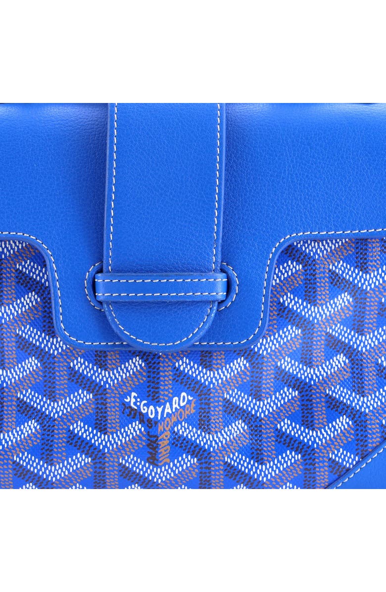 Pre-Owned Goyard Saigon Top Handle Bag Coated Canvas with Leather Mini, Alternate, color, Blue
