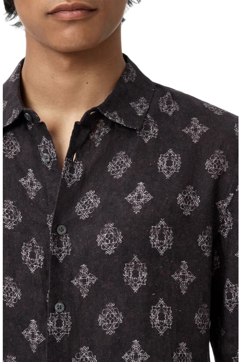 Ross Long Sleeve Linen Button-Up Shirt, Alternate, color, PLUM