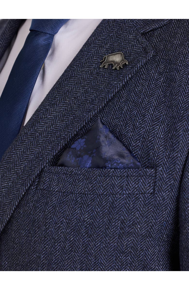 Raging Bull Herringbone Long Sleeve Wool Blazer, Alternate, color, Navy