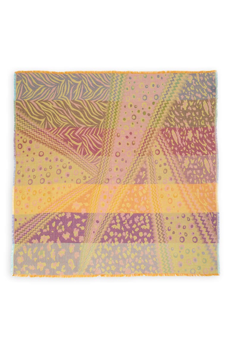Mixed Animal Pattern Scarf, Alternate, color, MULTI PINK