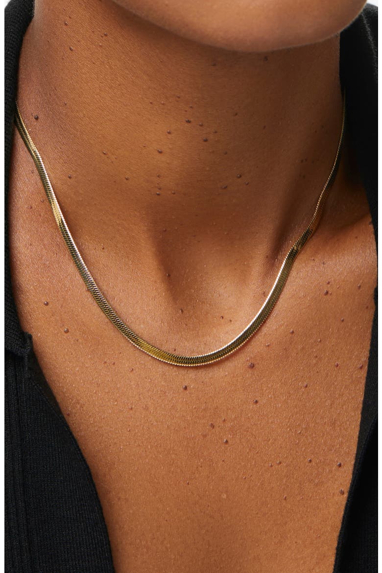 Herringbone Chain Necklace, Alternate, color, GOLD