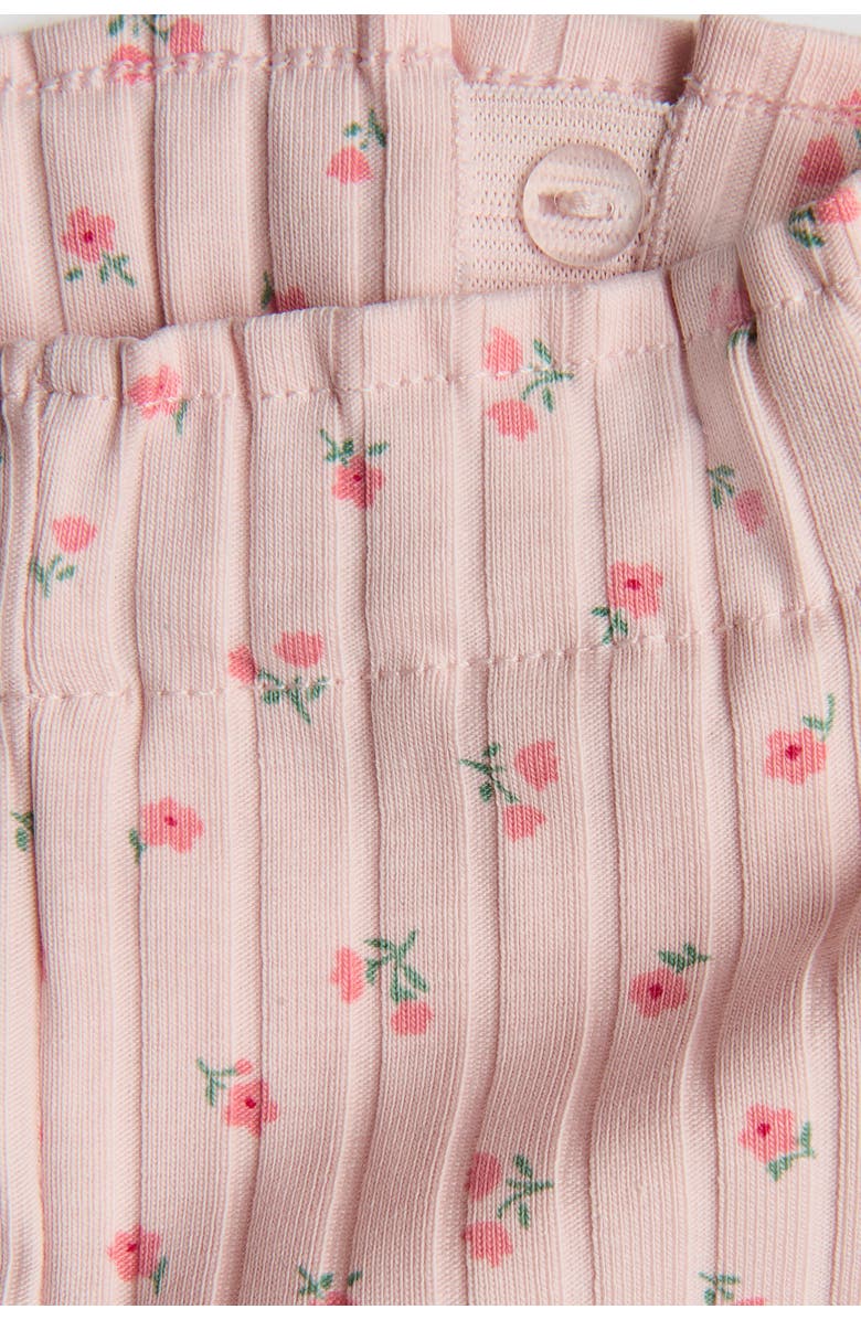 H&M 2-piece ribbed cotton set, Alternate, color, Light Pink/Cherries