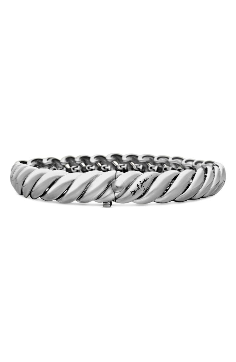 David Yurman Sculpted Cable Bracelet in Sterling Silver, 8.5mm, Alternate, color, Sterling Silver