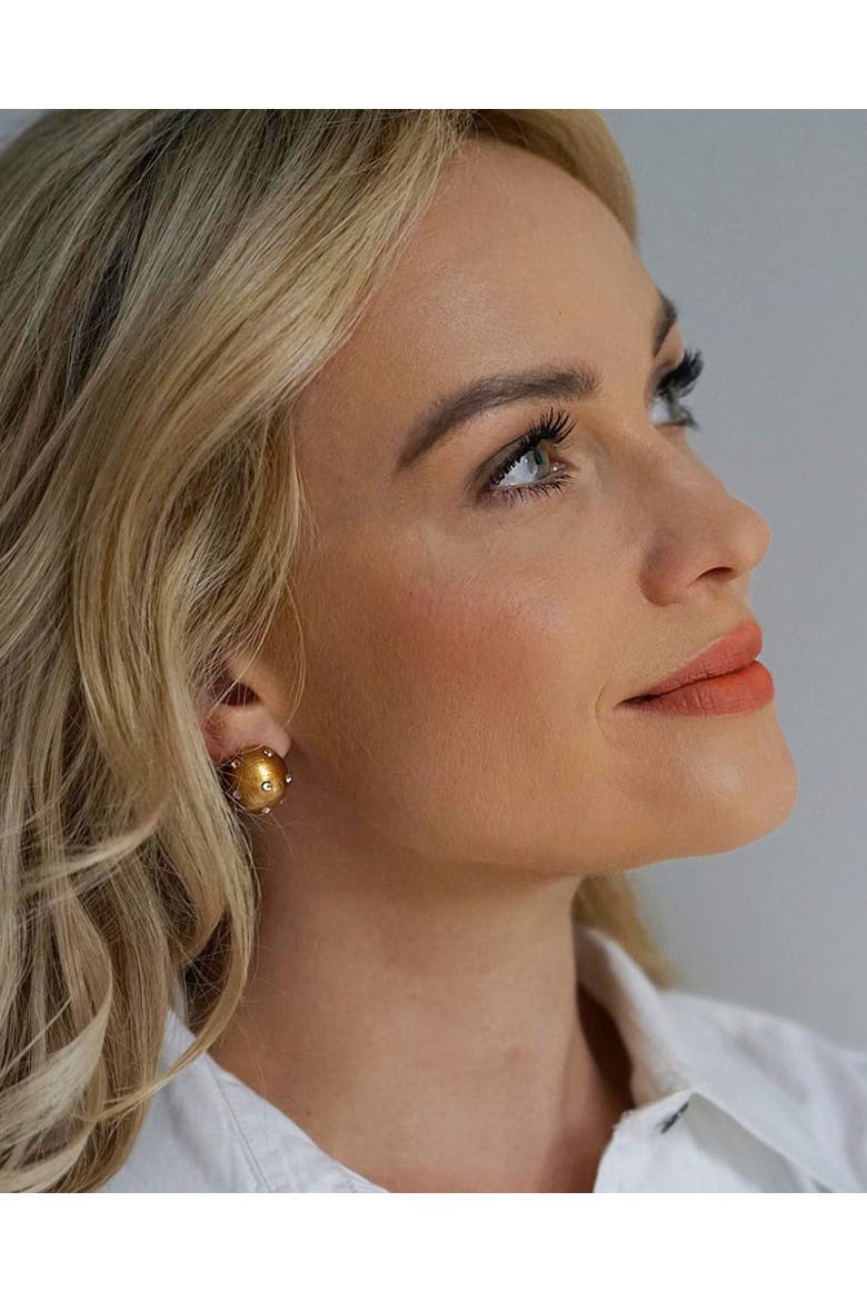 Gaia Jet Petite Earrings, Alternate, color, Golden Saffron