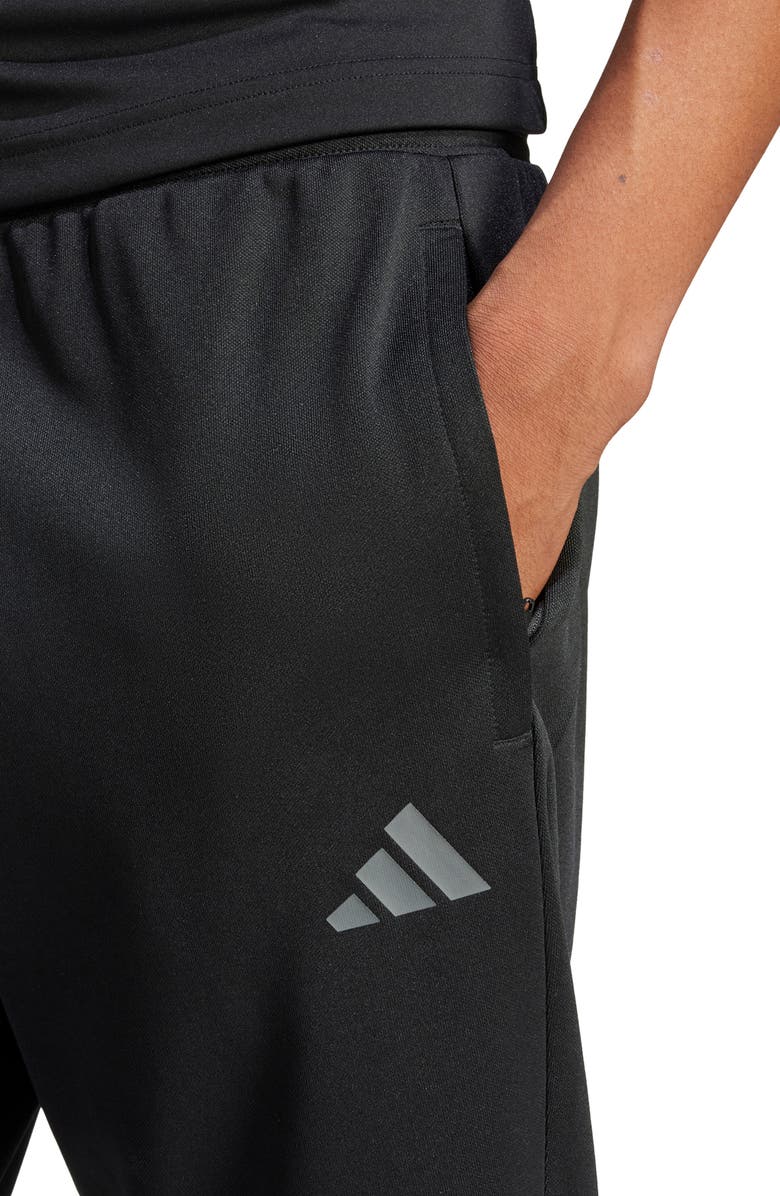 adidas Sereno AEROREADY 3-Stripes Sweatpants, Alternate, color, Black/ Grey Six