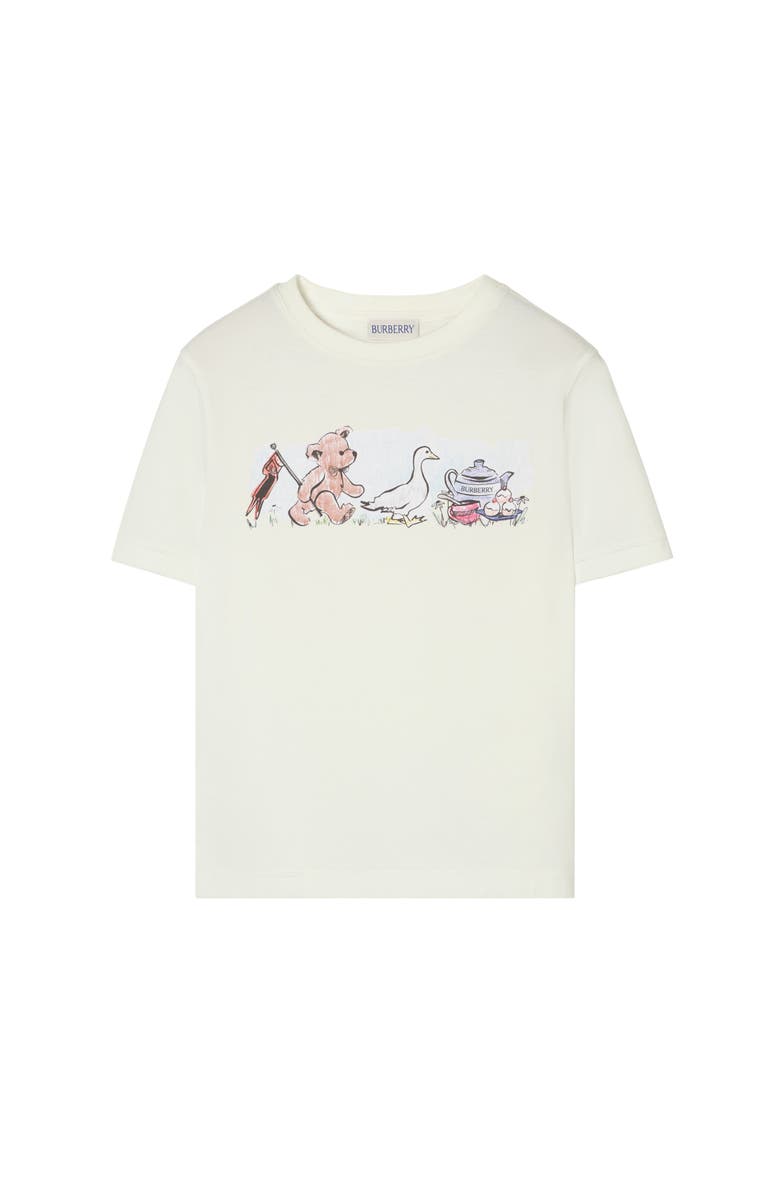 Burberry Thomas Bear and Friends Cotton T-shirt, Main, color, Chalk White