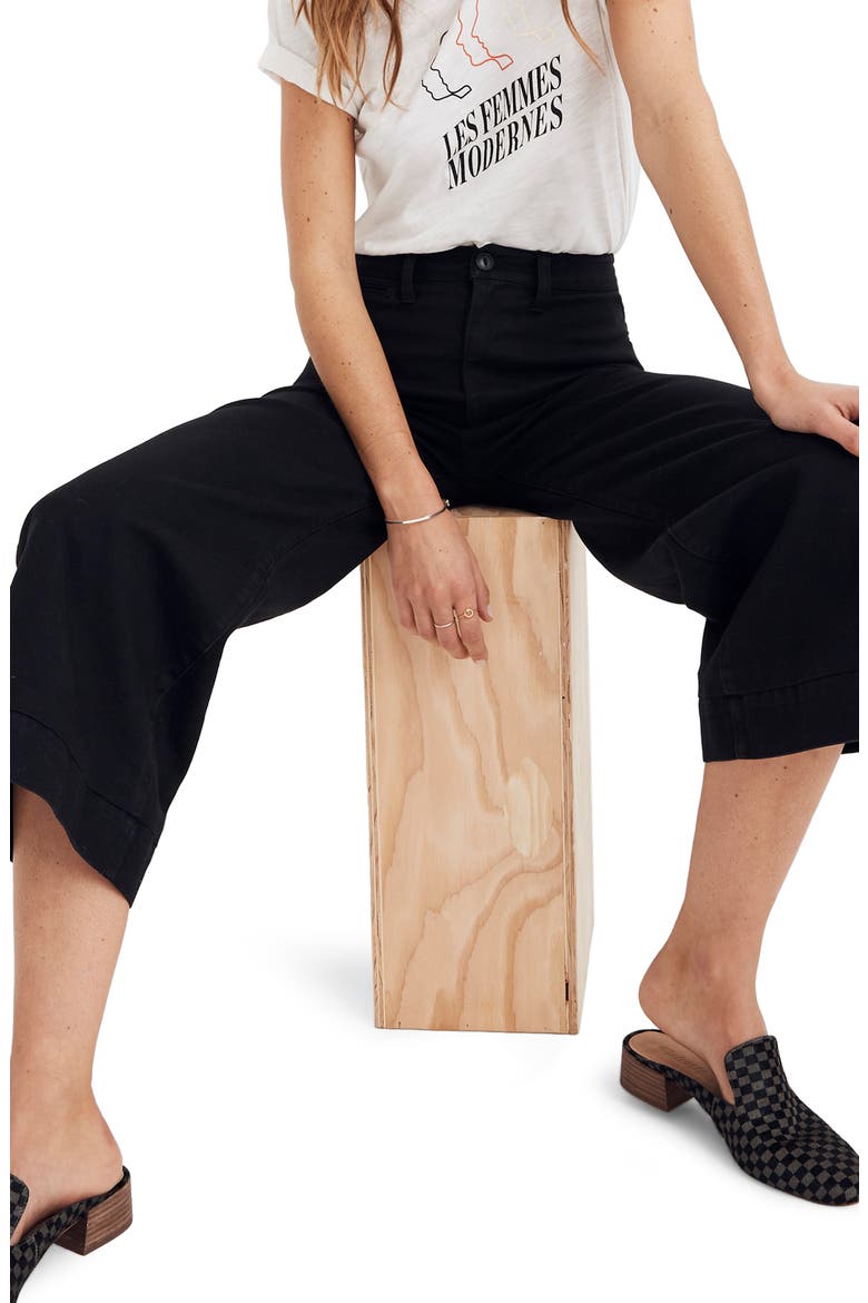 Emmett High Waist Crop Wide Leg Pants, Main, color, CLASSIC BLACK