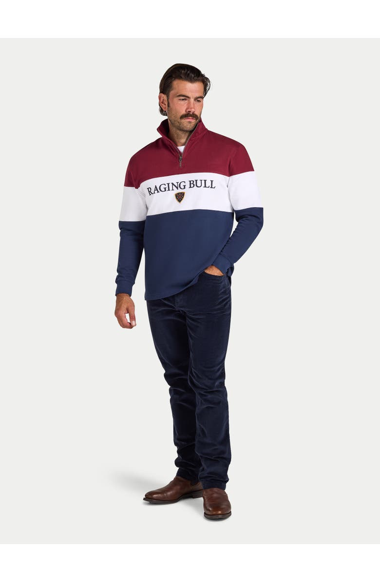 Raging Bull Long Sleeve Quarter Zip Sweatshirt, Alternate, color, Navy/Red