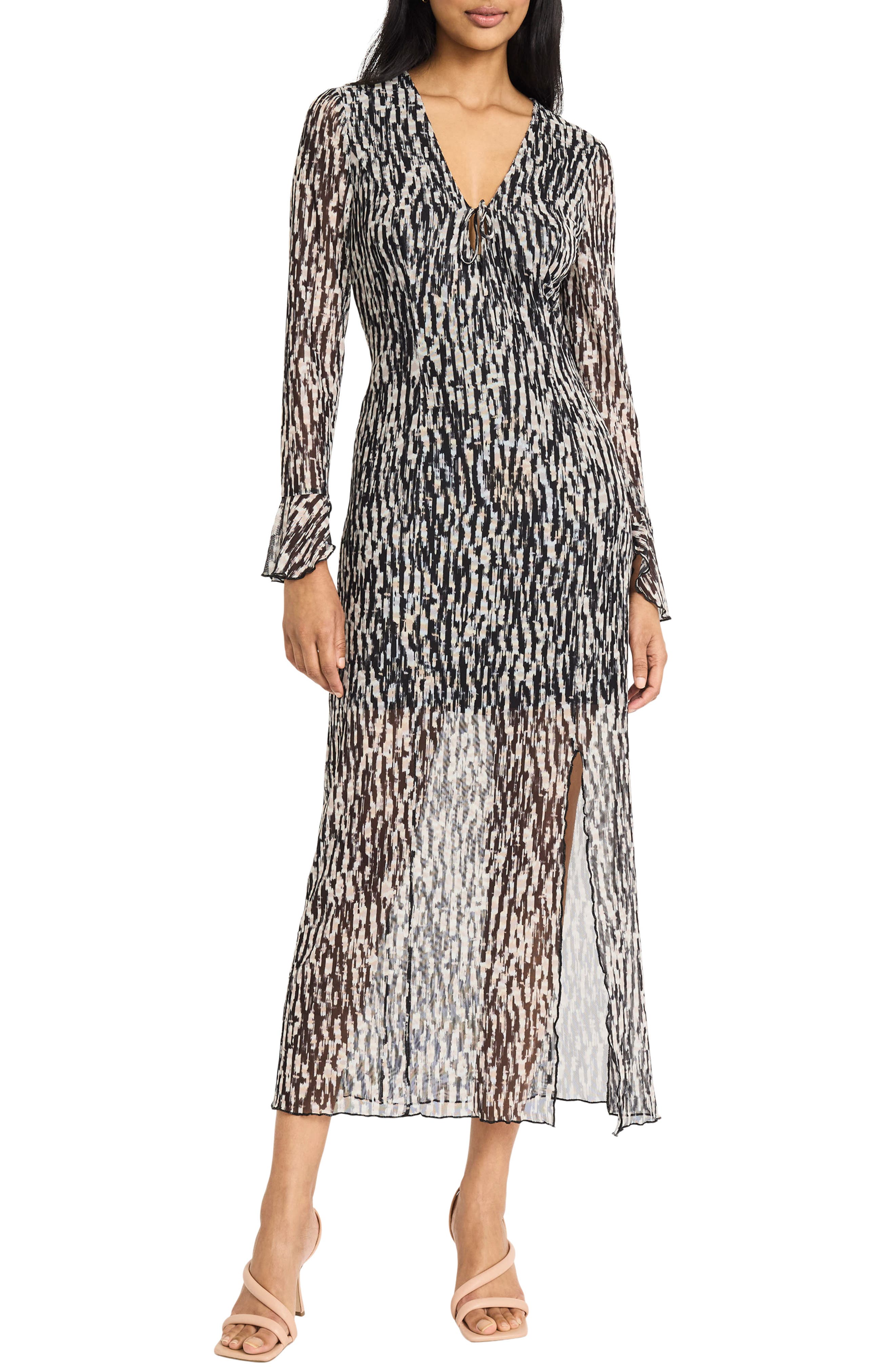 Donna Morgan Long Sleeve Midi Sheath Dress