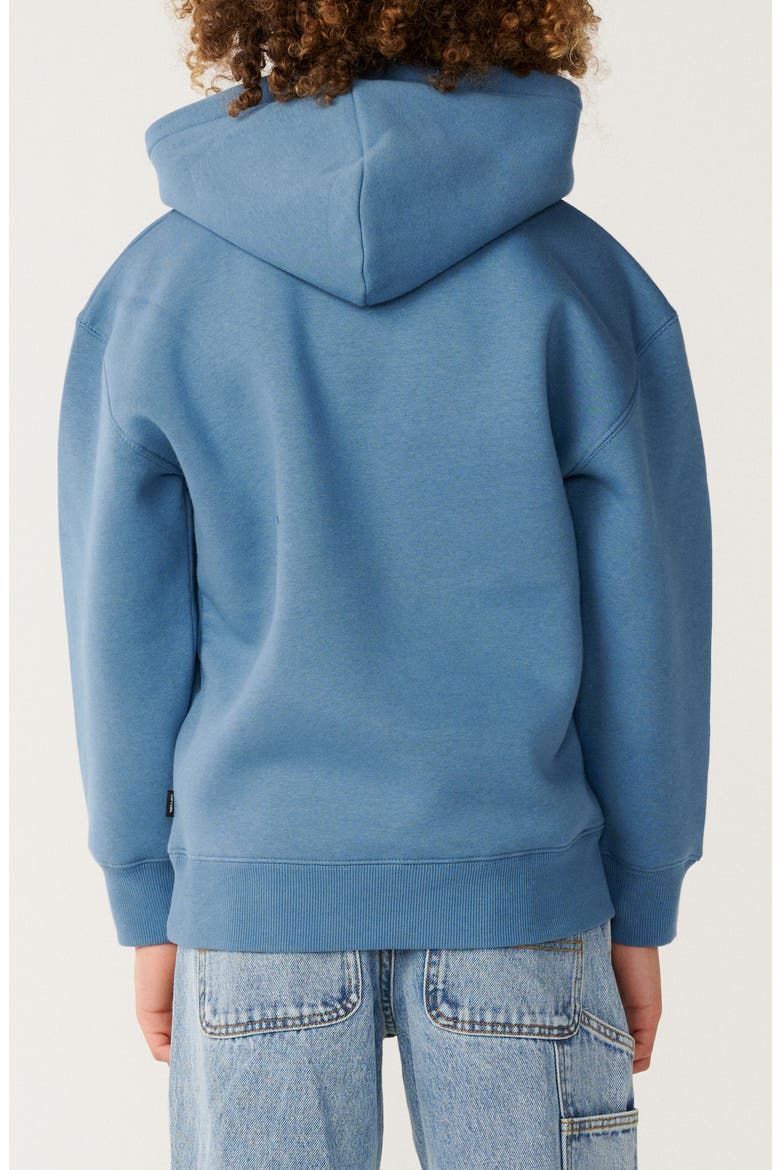 Kids' Rip Script Icon Graphic Hoodie, Alternate, color, BLUEFIN