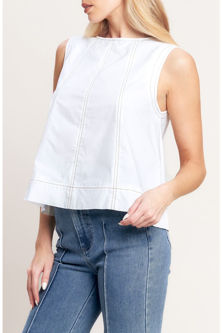 Denim Top, Alternate, color, WHITE