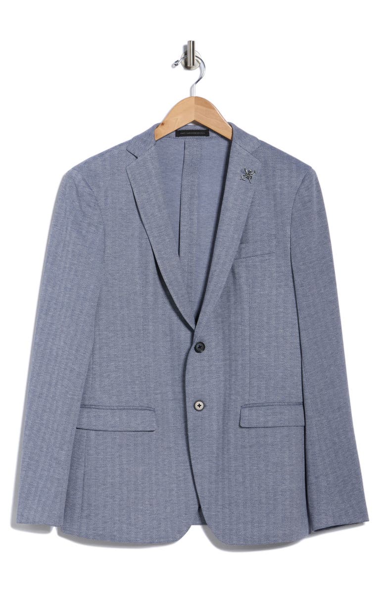 John Varvatos Star USA Chevron Sport Coat, Alternate, color, Blue