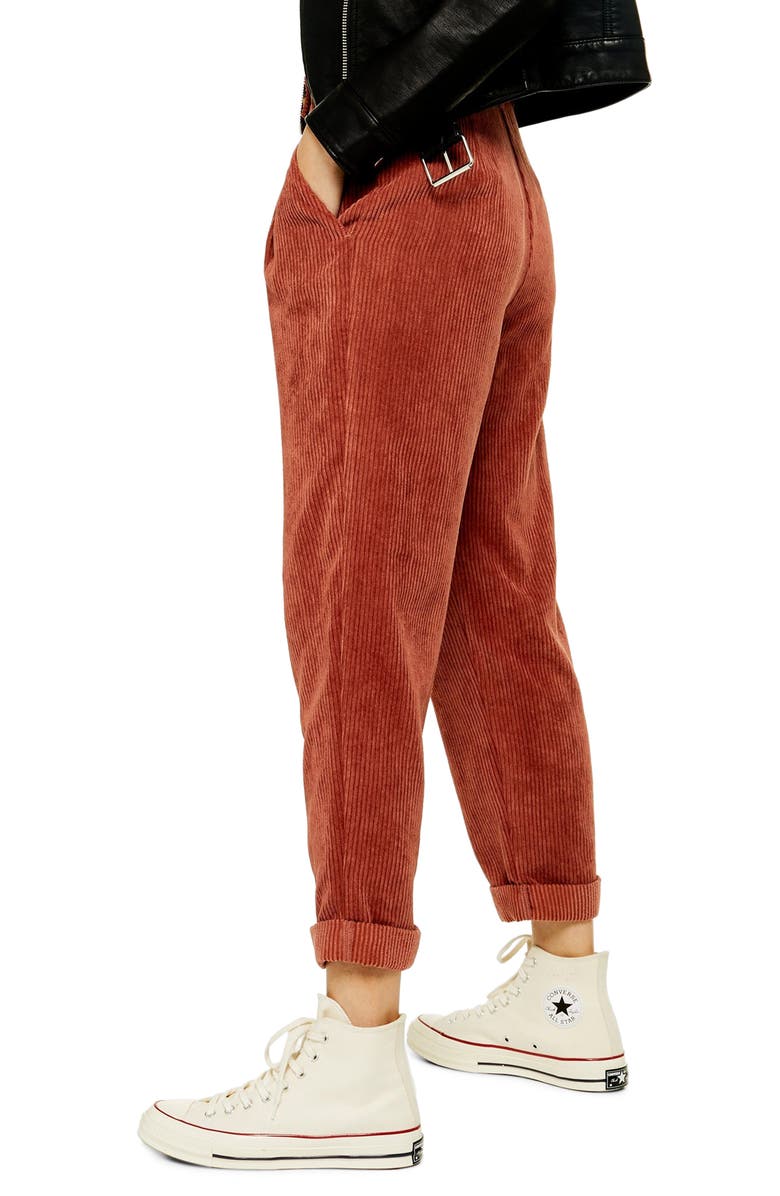 Topshop Straight Leg Cord Trousers, Alternate, color, 