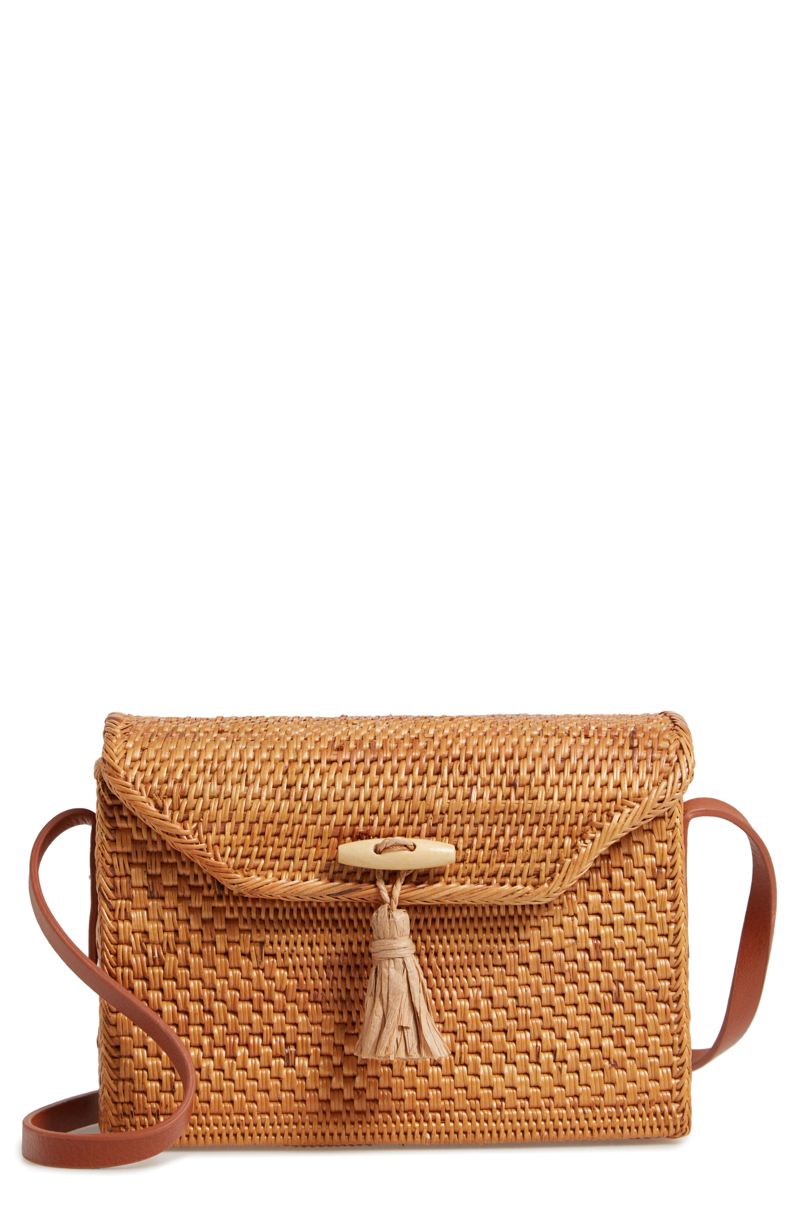 Nordstrom Celeste Straw Crossbody Bag, Main, color, 