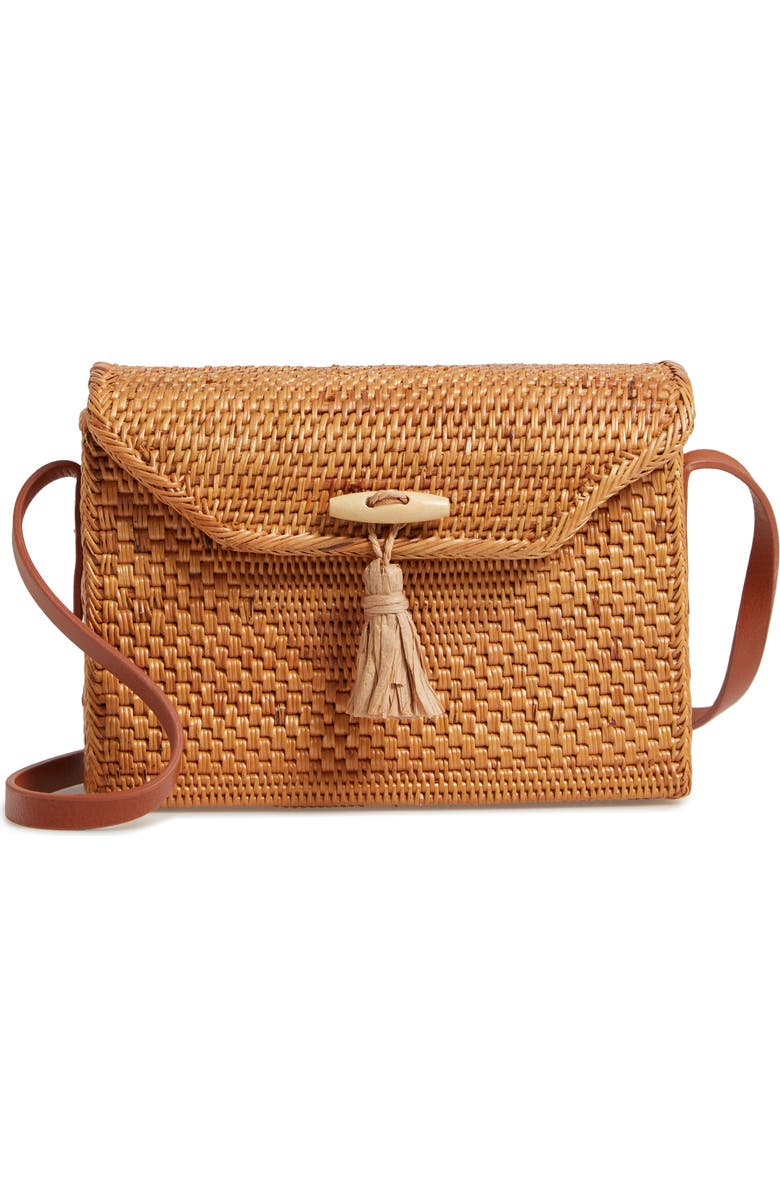 Nordstrom Celeste Straw Crossbody Bag, Main, color,