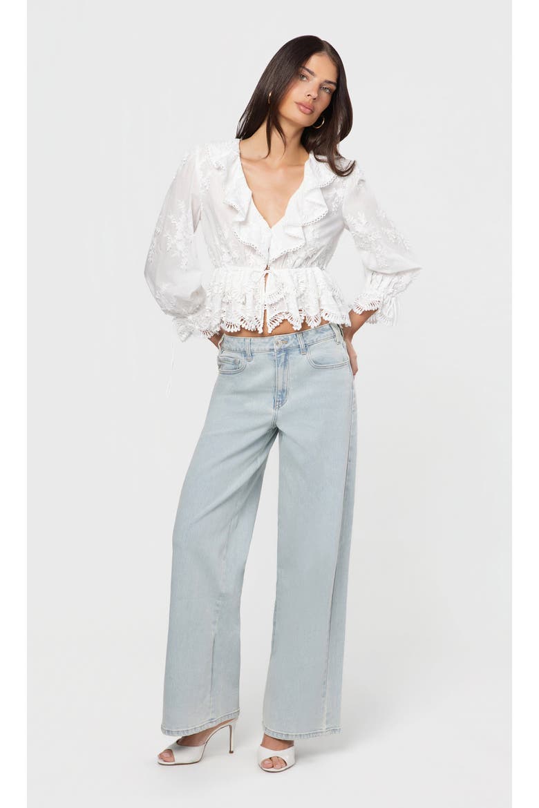 Kylie 3D Voile Blouse, Alternate, color, White