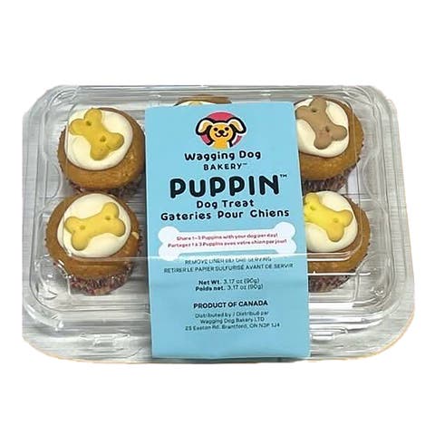 Puppin Mini Cupcake Dog Treat, 6 Pack, Pet Reward
