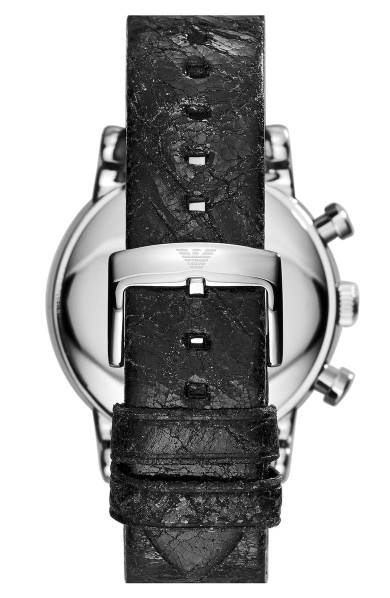 Emporio Armani Chronograph Leather Strap Watch, 41mm, Alternate, color,
