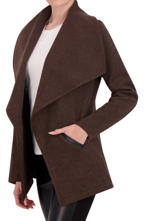 Ookie & Lala Faux Cashmere Drape Jacket In Dark Brown