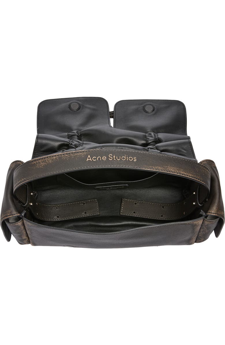 Acne Studios Multipocket Washed Leather Bag, Alternate, color, Dark Brown/ Beige