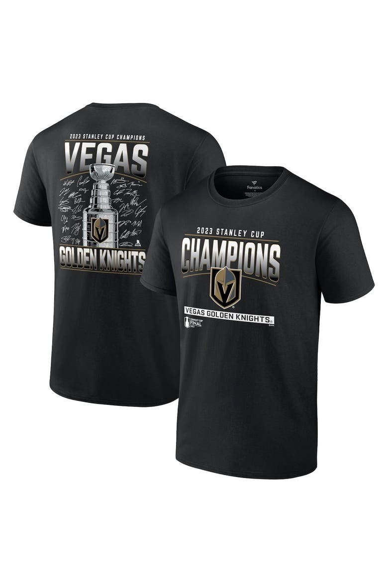 Men's Fanatics Branded  Black Vegas Golden Knights 2023 Stanley Cup Champions Signature Roster T-Shirt, Alternate, color, Black
