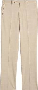 Zanella Devon Flat Front Plaid Wool Dress Pants