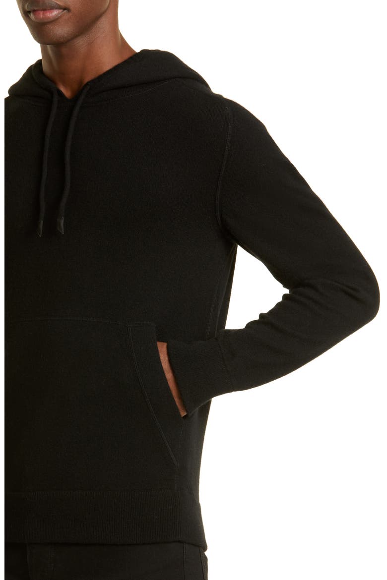 Oasi Cashmere Hoodie, Alternate, color, BLACK