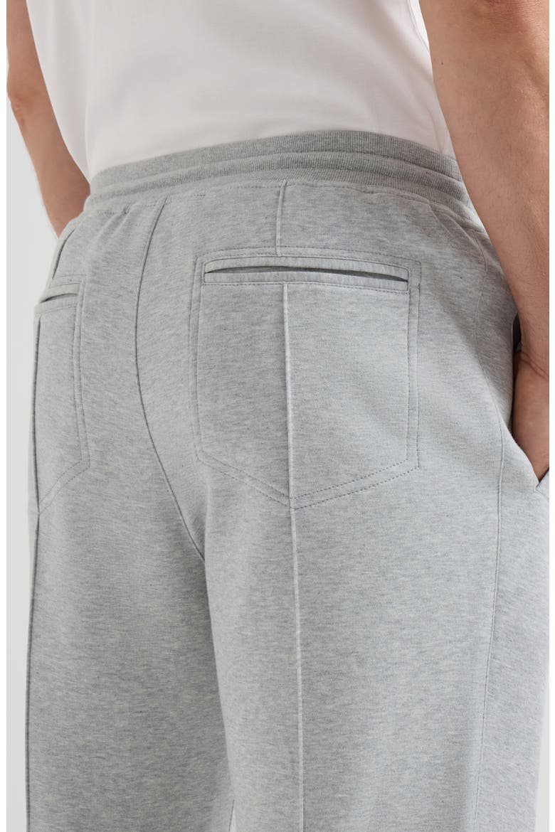 Cotton, cashmere and silk French terry double cloth trousers with Crête detail, Alternate, color, Medium Grey