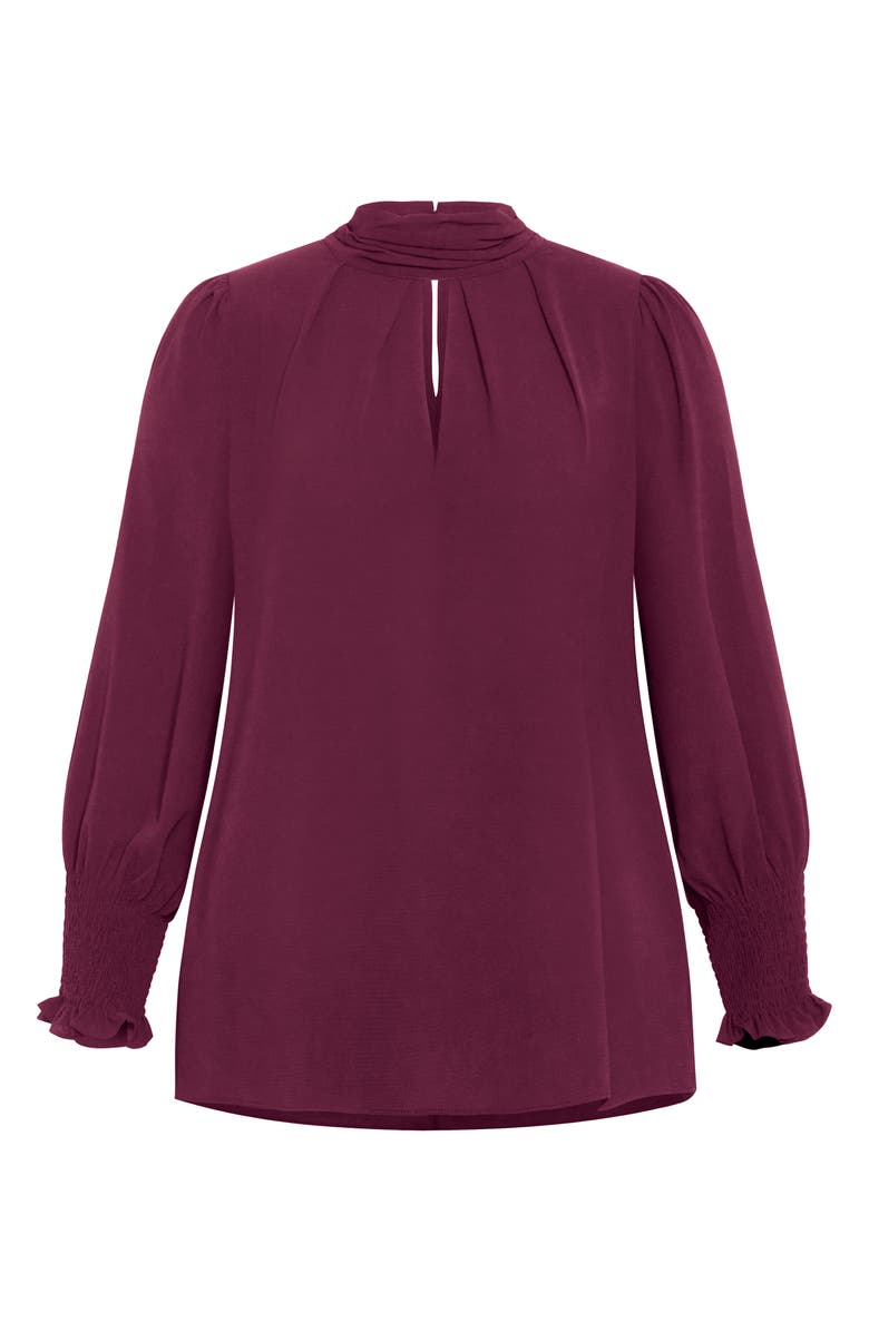 City Chic Iris Keyhole Top, Alternate, color, Plum
