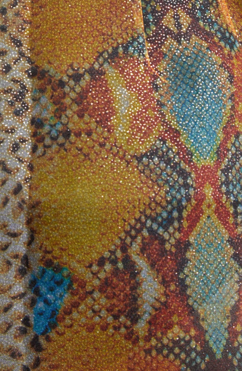 LaQuan Smith Shimmer Snakeskin Print Sheer Pencil Skirt, Alternate, color, Snake