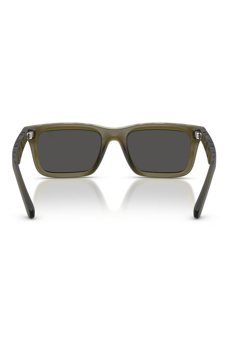 53mm Rectangular Sunglasses, Alternate, color, MATTE GREEN / DARK GREY