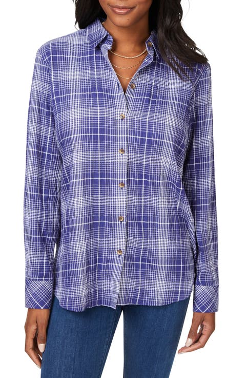 Rhea Plaid Easy Care Button-Up Shirt