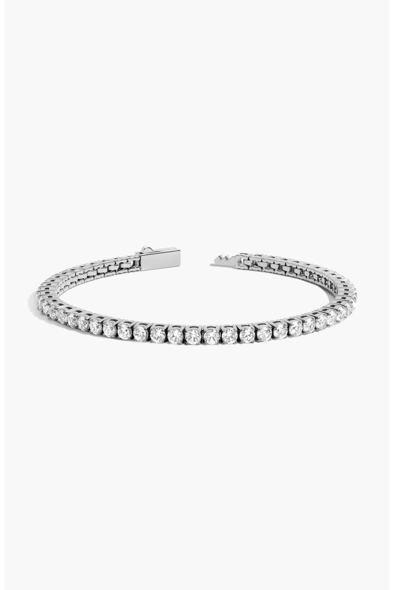Unbreakable Lab Grown Sapphire Tennis Bracelet, Main, color, White