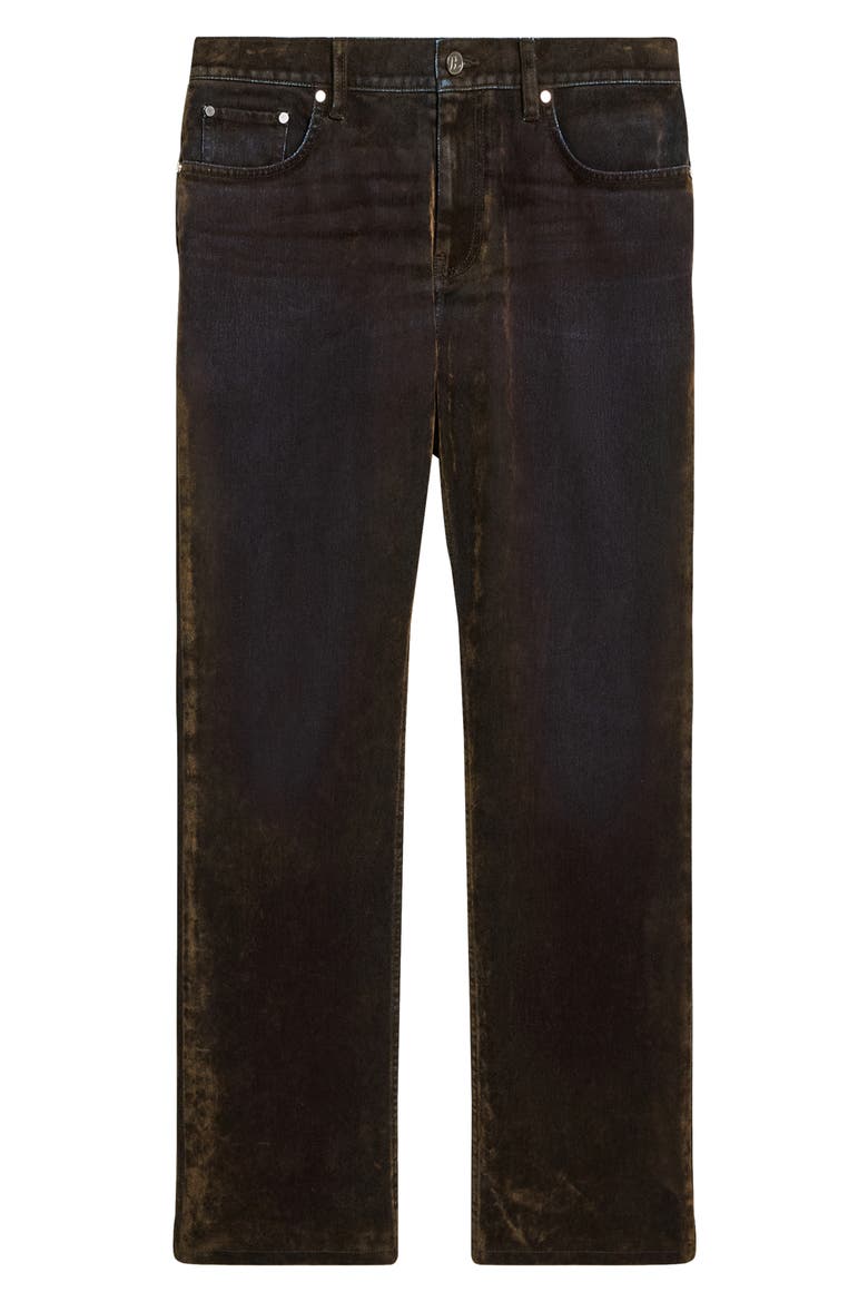 Flocked Velvet Straight Leg Jeans, Alternate, color, FLOCKED OLIVE