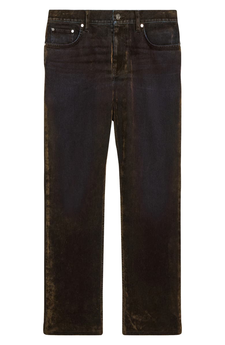 Helmut Lang Flocked Velvet Straight Leg Jeans, Alternate, color, Flocked Olive