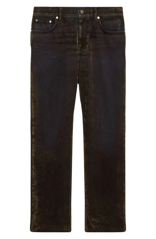 Helmut Lang Men's Slim-fit Flocked Denim Jeans In Flocked Olive