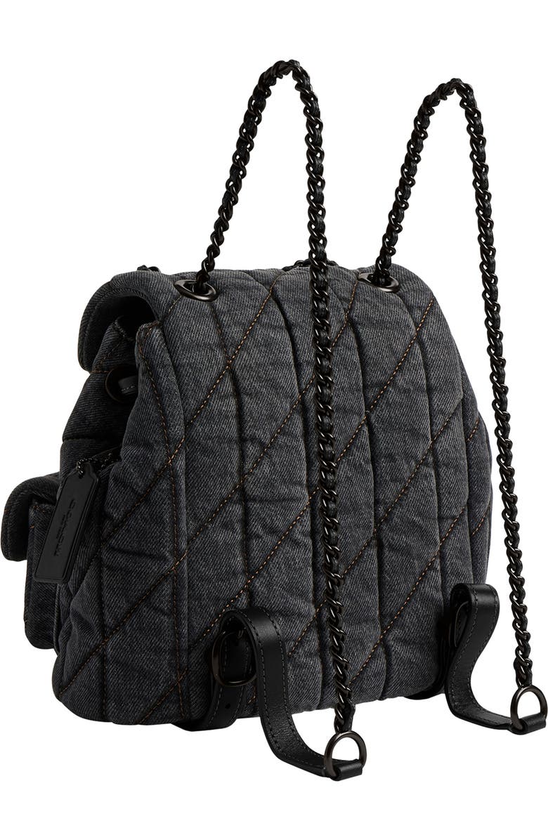 COACH Tabby Quilted Denim Backpack, Alternate, color,