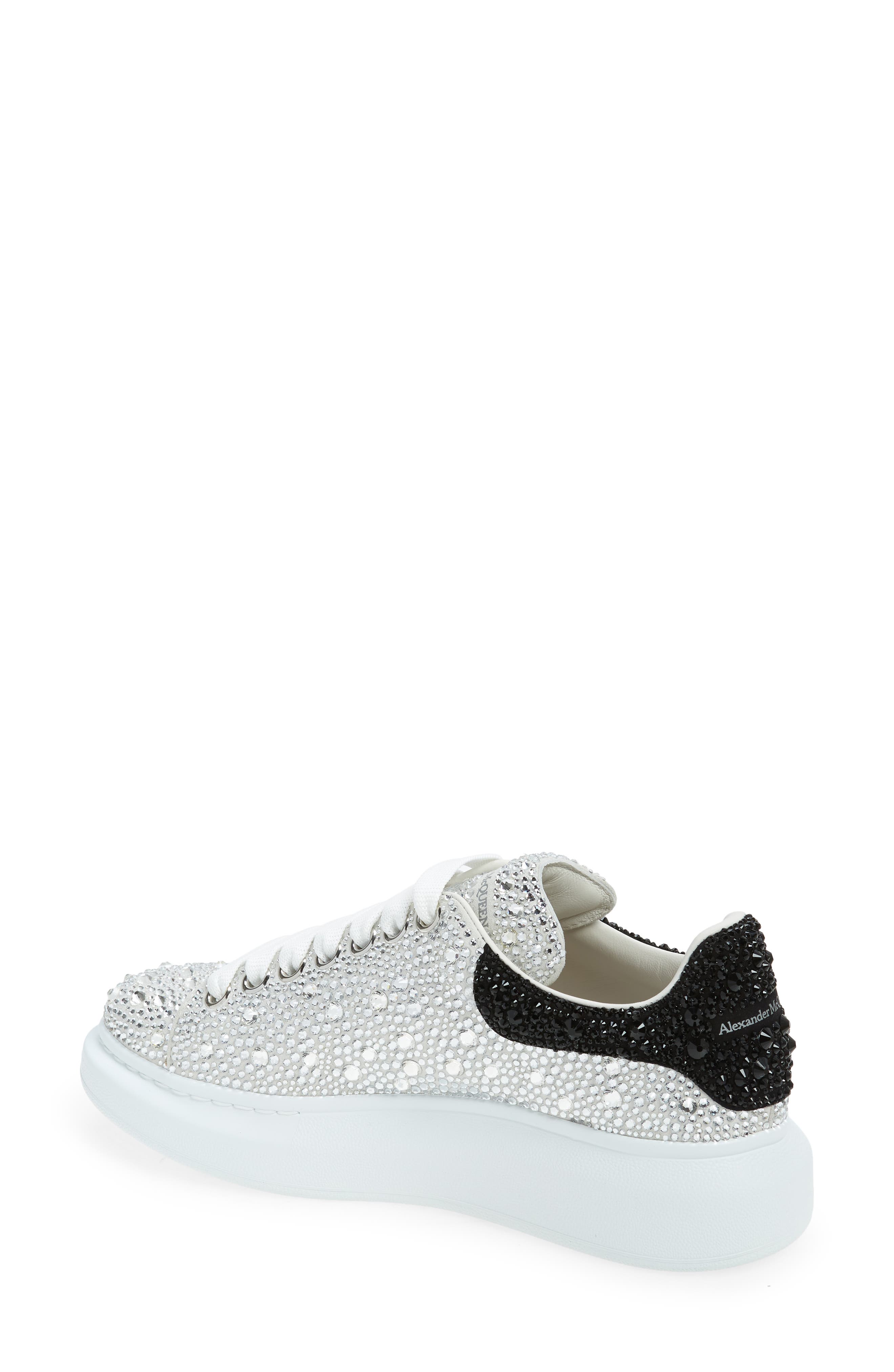 McQueen Alexander McQueen Oversized Crystal Embellished Sneaker, Alternate, color, 