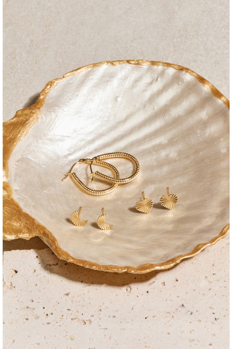 14K Gold Heart Stud Earrings, Alternate, color, YELLOW