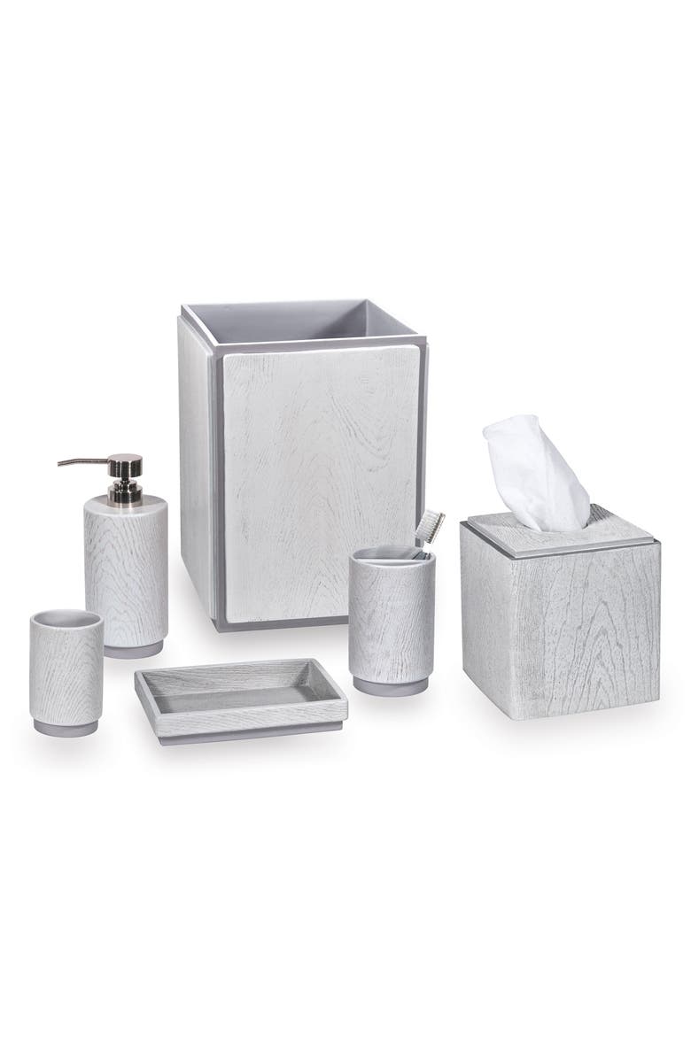 DKNY Grey Wood 4-Piece Bath Set, Main, color, 